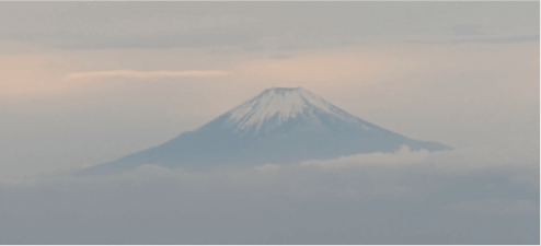 飛行機から見えた富士山